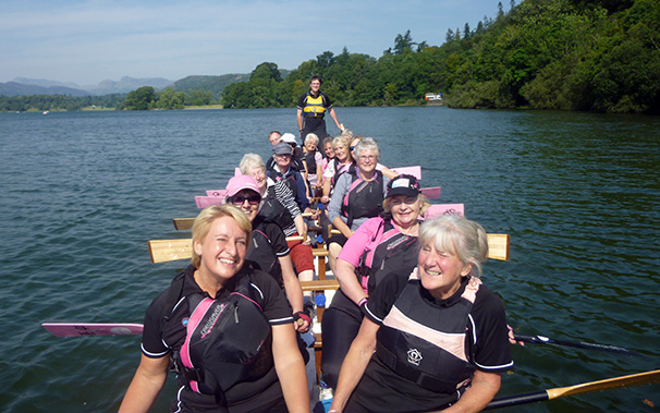 Visitors from the University of the Third Age in Kendal out on Windermere with Paddlers for Life.