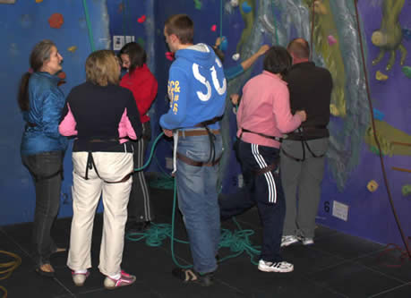 Winter fitness climbing wall session at Kendal Climbing wall.
