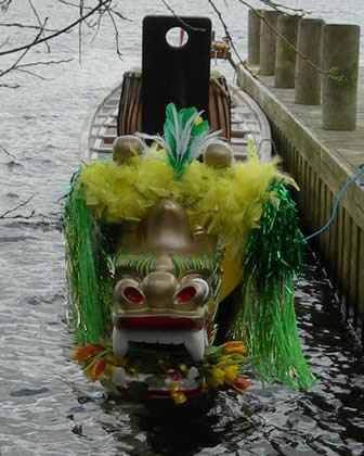 Lucy at Low Wood dragon boat head.