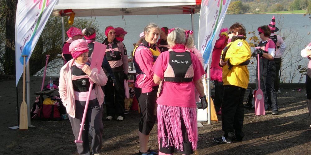 Preparing for the first breast cancer awareness paddle event 2011.