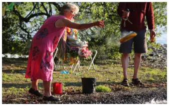 Our socially distanced 'eye dotting' ceremony was live streamed to members during Covid restrictions in 2020.