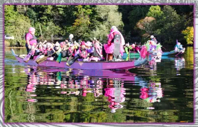 We 'Paddle in Pink ' every October to raise awareness of breast cancer.